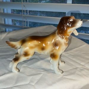 VINTAGE PORCELAIN BROWN & WHITE English Cocker Spaniel In Show Stance